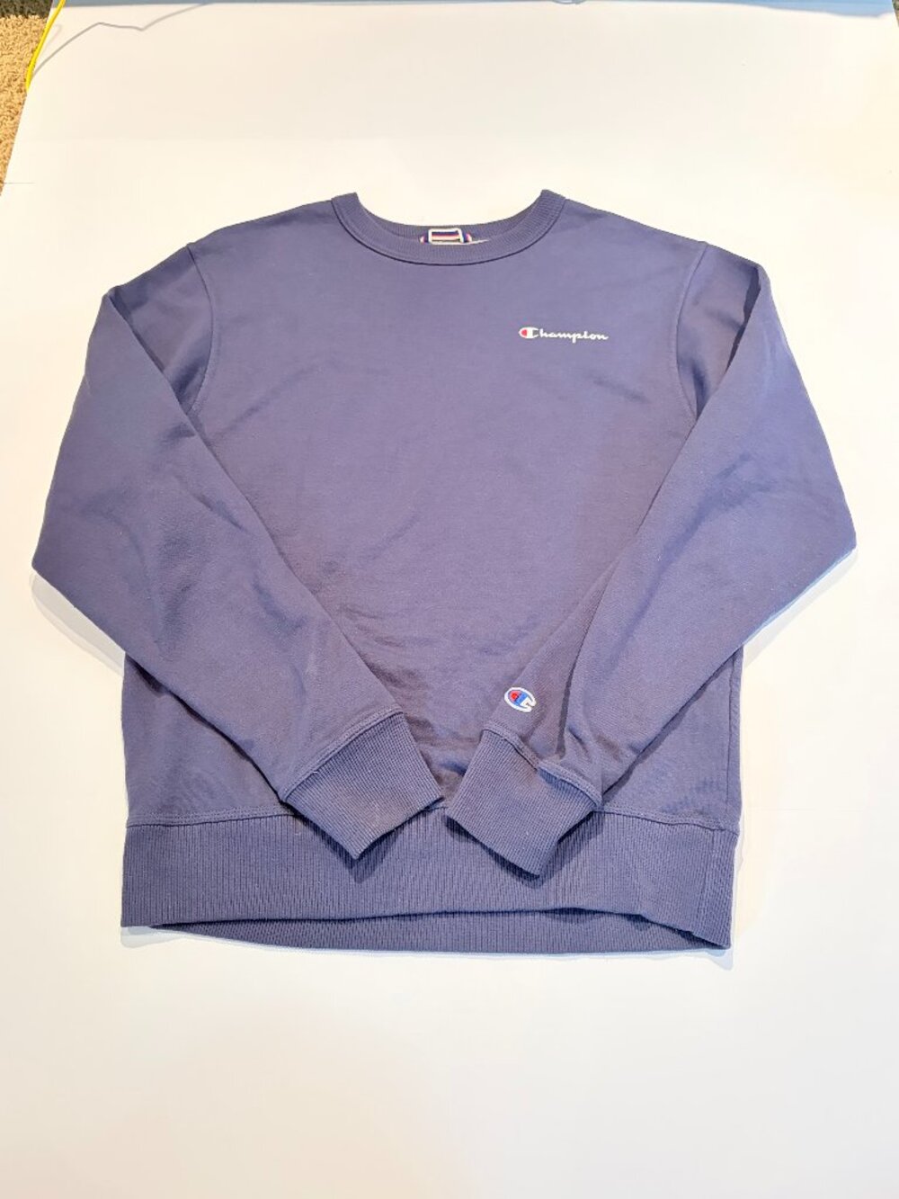 Champion Navy Blue Embroidered Logo Crewneck Sweatshirt Women's Small